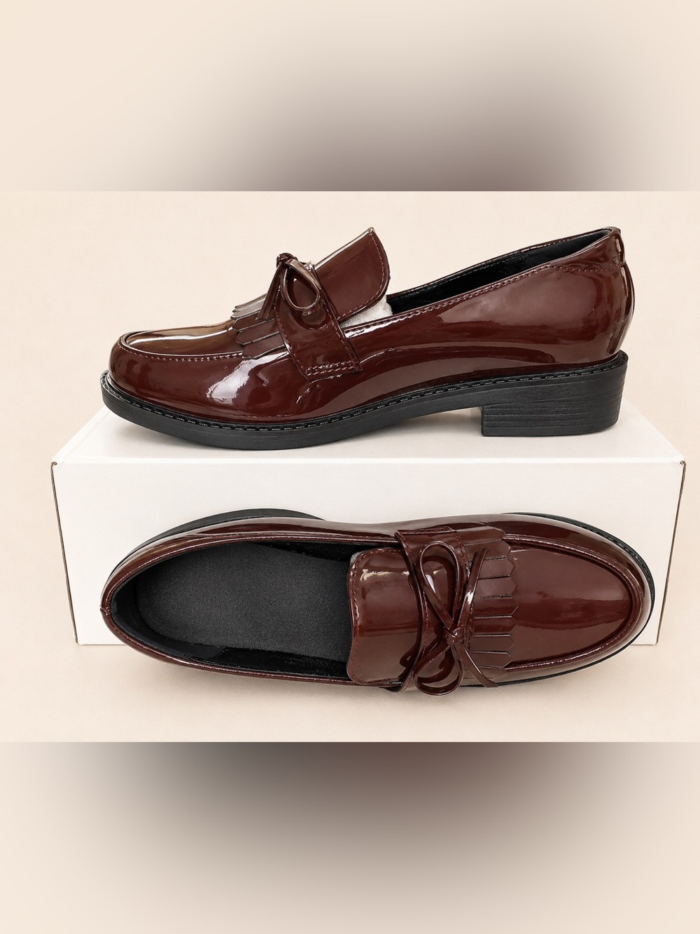 Classic Patent Kiltie Loafer - Burgundy